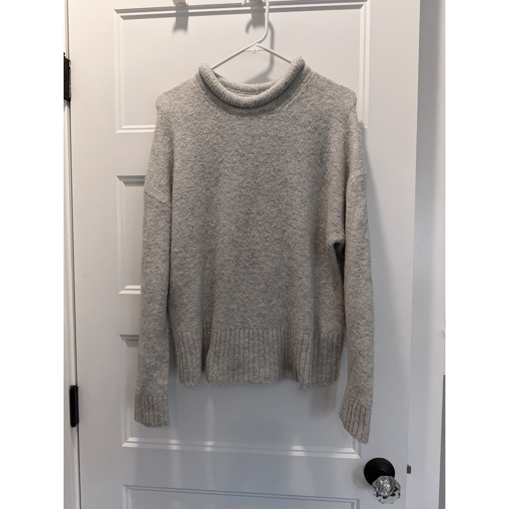 Madewell Alpaca Blend Sweater Womens Large Gray Inland Turtleneck Blend